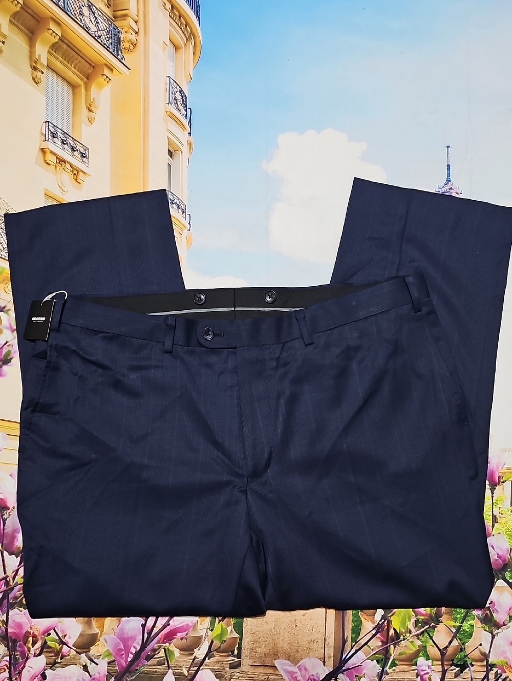 Indochino Blue Plaid Dress Pants Size 38‎ NWT